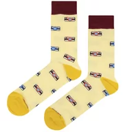 Skarpetki męskie - Skarpety żółte w w aparaty EM 81 - EM Men's Accessories - miniaturka - grafika 1