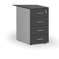 Szafki biurowe - Kontenerek biurowy z szufladami dostawny PRIMO GRAY, 4 szuflady, szary/grafit - miniaturka - grafika 1