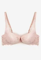 Biustonosze - Jasnoróżowy Biustonosz Koronkowy z Efektem Push Up Grateria - miniaturka - grafika 1