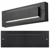 Lampy ogrodowe - Kinkiet Ogrodowy Elewacyjny Lampa Ścienna LED 6W CZARNA TINA - miniaturka - grafika 1
