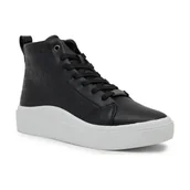 Trampki damskie - Calvin Klein Skórzane trampki CUPSOLE WAVE HIGH TOP - miniaturka - grafika 1