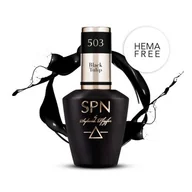 Lakiery hybrydowe - Lakier Hybrydowy do Paznokci Czarny Kryjący 503 Black Tulip 8 ml Spn Nails - miniaturka - grafika 1