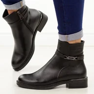 Botki damskie - Czarne płaskie botki damskie Vinceza 58572 - miniaturka - grafika 1