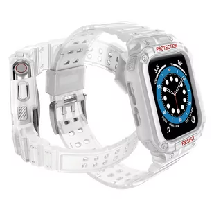 Protect Strap Band opaska z etui do Watch 7 / 6 / 5 / 4 / 3 / 2 / SE (41 / 40 / 38mm) obudowa pancerny pokrowiec na zegarek biały - Etui i futerały do telefonów - miniaturka - grafika 3