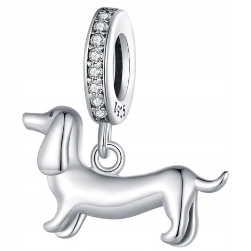 Charms Zawieszka Charms Pies Jamnik Srebro 925 Charmsy Trusky
