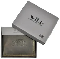 Portfele - Portfel Męski Skórzany ALWAYS WILD Skóra Licowa Mały Poziomy RFID N0035-CHM/8700 BRĄZOWY 10 x 9 x 2 [cm] - miniaturka - grafika 1