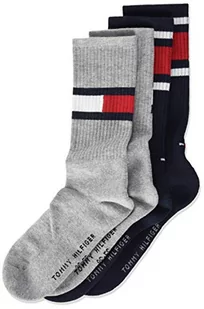 Tommy Hilfiger Skarpety dziecięce z flagą uniseks (2 sztuki), szary (middle grey melange), 39-42 - Skarpetki damskie - miniaturka - grafika 1