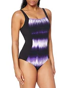 Stroje kąpielowe - Speedo damski kostium kąpielowy z nadrukiem rubiny Black/Ultramarine/White 40 - miniaturka - grafika 1