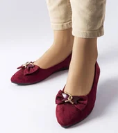 Mokasyny damskie - Bordowe balerinki ze szpiczastym noskiem Jetté-36 - miniaturka - grafika 1