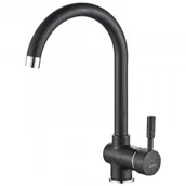 Baterie kuchenne - LAVEO BQX 768D LETE Bateria zlewozmywakowa stojąca z wylewką U Jednouchwytowa Sposób montażu: stojący Głowica: 35 mm Zasięg wylewki: 182 mm Wykończenie: czarne - miniaturka - grafika 1