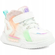 Buty dla dziewczynek - WOJTYŁKO buty dziecięce adidaski RZEP rozmiar 23 WYSOKIE pastelowe GIRL TĘCZA - miniaturka - grafika 1