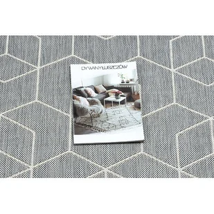 Dywan SZNURKOWY SIZAL FLAT 48655/637 KOSTKI 3D Szary, 140x200 - Dywany - miniaturka - grafika 1