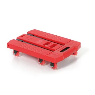 Platfroma transportowa rozkładana, 6 kół, czerwona - Wózki magazynowe - miniaturka - grafika 1