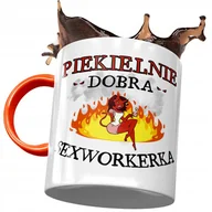 Kubki - Kubek Pomarańczowy dla Sexworkerki Piekielnie z Nadrukiem ze Zdjęciem + Opakowanie na prezent (wzór 02) - miniaturka - grafika 1