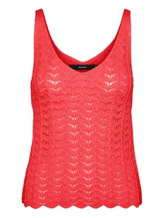Vero Moda Top dzianinowy w kolorze czerwonym - Koszulki i topy damskie - miniaturka - grafika 1