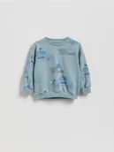 Bluzy i sweterki niemowlęce - Reserved - Bluza oversize z nadrukiem - niebieski - miniaturka - grafika 1