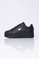 Sneakersy damskie - Sneakersy czarne skórzane Tjw Flatform Ess Tommy Jeans EN0EN02518 39 - miniaturka - grafika 1