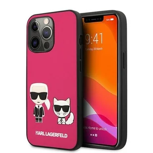 Karl Lagerfeld PU Leather Karl & Choupette Embossed - Etui iPhone 13 Pro Max (fuksja) KLHCP13XPCUSKCP - Etui i futerały do telefonów - miniaturka - grafika 1