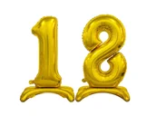 Balony i akcesoria - Zestaw balonów foliowych 18 złota - 74 cm - miniaturka - grafika 1