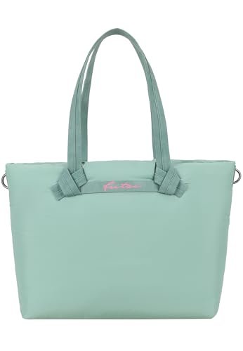 Fritzi Cloud Shopper ultralekka, wegańska damska torebka na zakupy, na co dzień, z zamkiem błyskawicznym, kieszeniami wewnętrznymi i kieszenią 29,5 x 37 x 13 cm, różowa, czarna, żółta, zielona