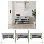 Szafki na buty - The Living Store Ławka na buty betonowa szara 102x35x55 cm Materiał drewnopochodny - miniaturka - grafika 1
