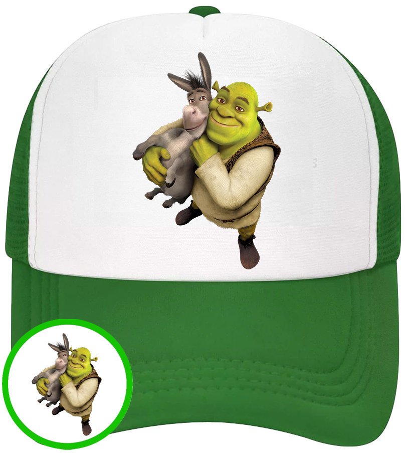 CZAPKA Z DASZKIEM SHREK DLA DZIECI SIATKA ZIELONA BEJSBOLÓWKA