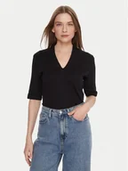 Bluzki damskie - United Colors Of Benetton Bluzka 3GA2D400U Czarny Slim Fit - miniaturka - grafika 1