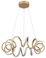Lampy sufitowe - Lopp - lampa wisząca Led złoty mat z pilotem i ściemniaczem. - miniaturka - grafika 1