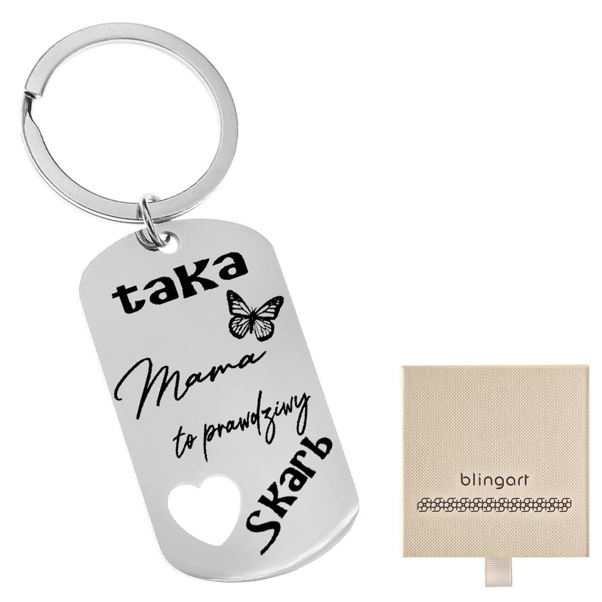 Brelok do kluczy zawieszka Z GRAWEREM serce