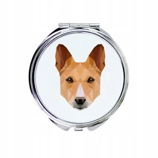Basenji Lusterko kieszonkowe Pies geometryczny - Lusterka do makijażu - miniaturka - grafika 1