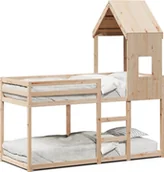 Łóżka dla dzieci i młodzieży - Łóżko piętrowe bez materaca, 90x200 cm, lite drewno sosnowe - miniaturka - grafika 1