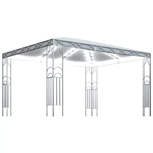vidaXL Altana ze sznurem lampek, 400x300 cm, kremowa! 3070340 - Altany ogrodowe - miniaturka - grafika 1