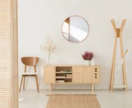 Lustra - Lustro łazienkowe Talos Noble Ø 60 cm - okrągłe lustro ścienne z wysokiej jakości aluminiową ramą w kolorze miedzi - miniaturka - grafika 1