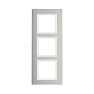 Klawisze i ramki - Berker Ramka potrójna potrójna pionowa B.7 - stal szlachetna/biały mat - miniaturka - grafika 1