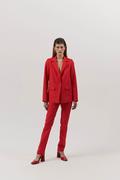 Spodnie damskie - Klasyczne spodnie cygaretki : Kolor - Czerwony, Rozmiar - 34 - Bombshe - miniaturka - grafika 1