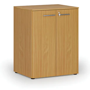 Szafa biurowa z drzwiami PRIMO WOOD, 2 półki, 1027 x 800 x 640 mm, buk - Szafy biurowe - miniaturka - grafika 1
