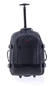 Walizki - GLADIATOR Polar Pokrowiec na kółkach 55 cm Wodoodporny plecak na kółkach, czarny, de mano, 55 cm, Walizka plecak na kółkach, wodoodporny, miękki, dwa koła - miniaturka - grafika 1