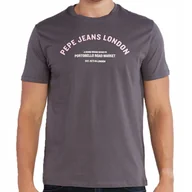 Koszulki męskie - T-shirt Męski PEPE JEANS Waddon PM508948 Grafitowy - miniaturka - grafika 1