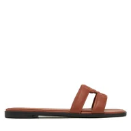 Klapki i japonki damskie - Klapki Tommy Hilfiger Th Logo Strap Mule FW0FW08671 Brązowy - miniaturka - grafika 1