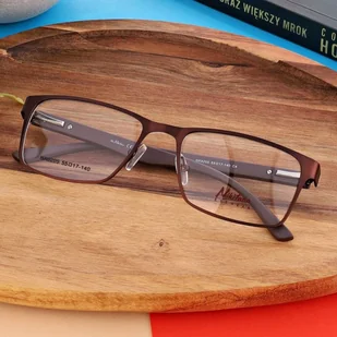 Oprawki okularowe prostokątne korekcyjne NIKITANA na teleskopach STNK6 Brązowy - Okulary korekcyjne, oprawki, szkła - miniaturka - grafika 1