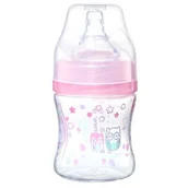Kubki dla dzieci - BabyOno butelka antykolkowa szerokootworowa różowa 120 ml [402/02] 1147093 - miniaturka - grafika 1