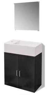 Czarny minimalistyczny zestaw mebli łazienkowych M7-M38 - Inne meble do łazienki - miniaturka - grafika 1