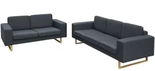 Zestaw wypoczynkowy Ladi 2+3 - Ciemnoszary - Komplety wypoczynkowe - miniaturka - grafika 1