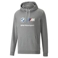 Bluzy męskie - Bluza z kapturem męska Puma BMW MMS ESSENTIAL szara 53339903-XXL - miniaturka - grafika 1