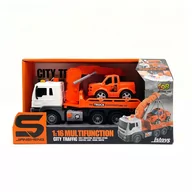 Samochody i pojazdy dla dzieci - Maksik, Laweta z dźwigiem i autem  światło dźw��ęk - miniaturka - grafika 1