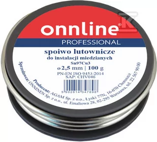 Spoiwo lutownicze/lut miękki Sn97Cu3 2,5mm 100g - Kleje i inne preparaty budowlane - miniaturka - grafika 1