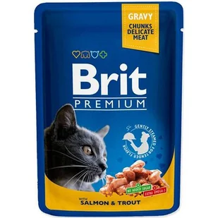 Brit Premium Cat Dorosłe Łosoś + Pstrąg Saszetka 100g 11394 - Mokra karma dla kotów - miniaturka - grafika 2