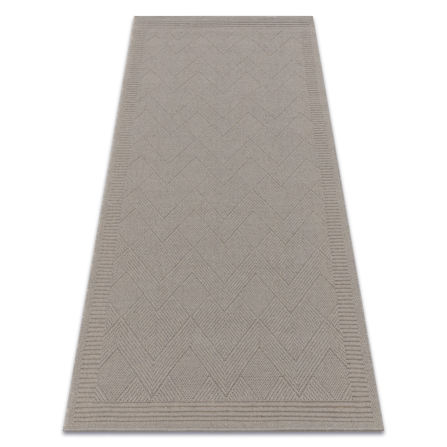Dywan wełniany VILLA 7636/68400 Zygzak SIZAL, płaskotkany ciemny beż beżowy 200x300 cm