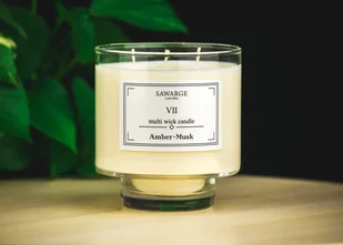 Świeca Zapachowa Sojowa No7 /Bursztyn Piżmo 450g/50h/Sawarge Candles - Świece - miniaturka - grafika 1