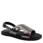 Sandały damskie - Vinceza 17378 sandały damskie na płaskiej podeszwie c.srebrne - miniaturka - grafika 1